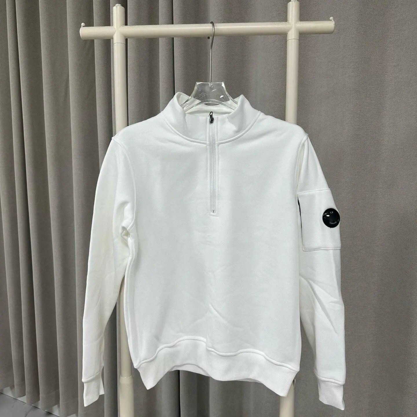 A - Half zip white hoodie (with added fleece)